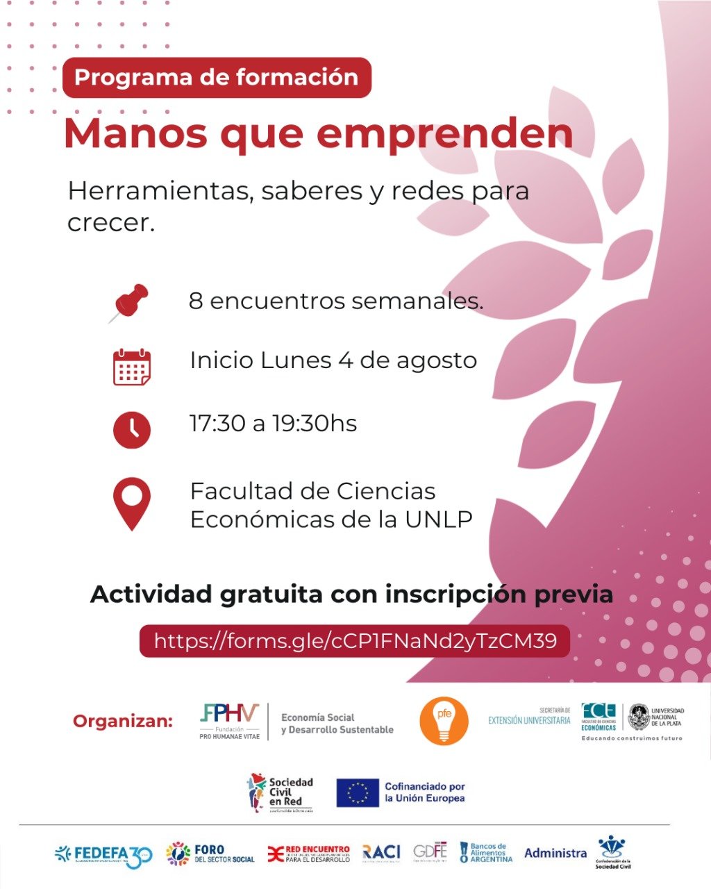 PROGRAMA DE FORMACIÓN PARA EMPRENDEDORES “MANOS QUE EMPRENDEN”